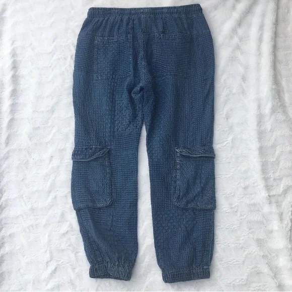 Johnny Was Sana Denim Pull-On Pant Embroidered Cargo Jogger Pants Size XL